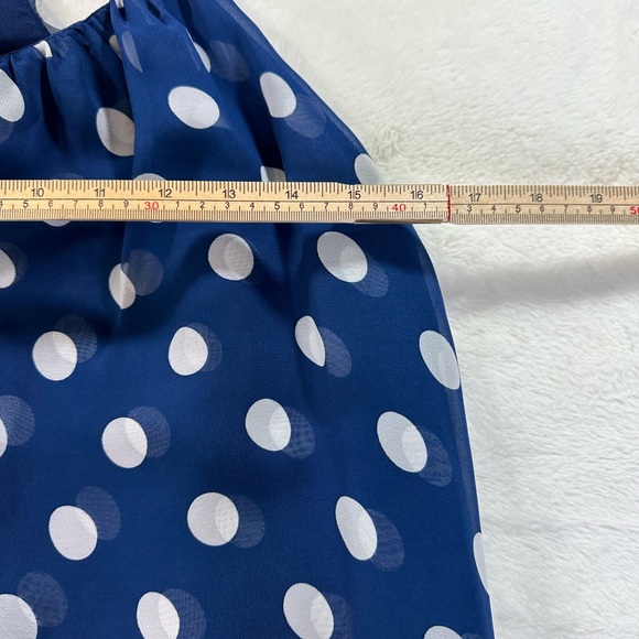 Double Zero polka dot Navy Blue overlay juniors dress - Picture 4 of 7